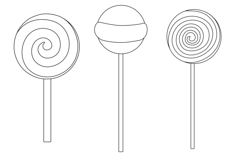 Candy black and white coloring. Candy SVG. Lollipop SVG By ...