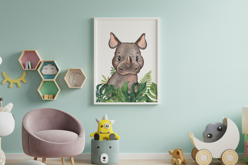 set-of-6-safari-animal-nursery-wall-decor-tropical-prints
