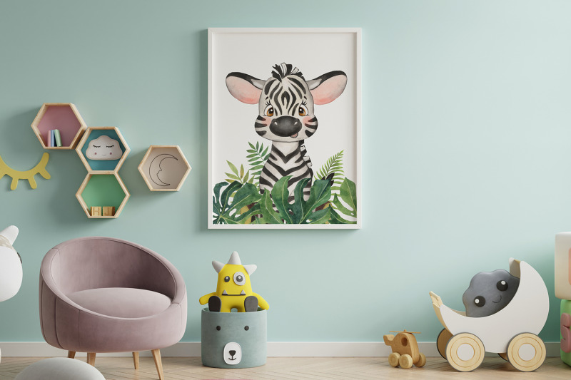 set-of-6-safari-animal-nursery-wall-decor-tropical-prints
