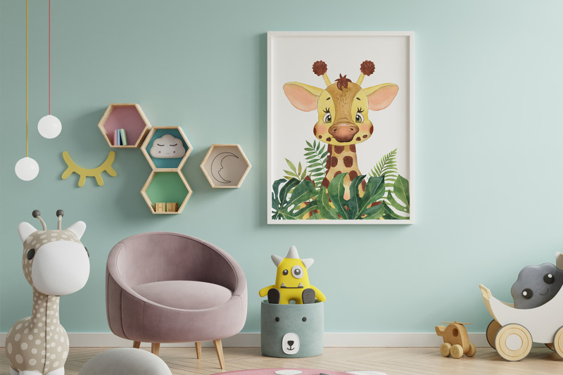 set-of-6-safari-animal-nursery-wall-decor-tropical-animals-prints