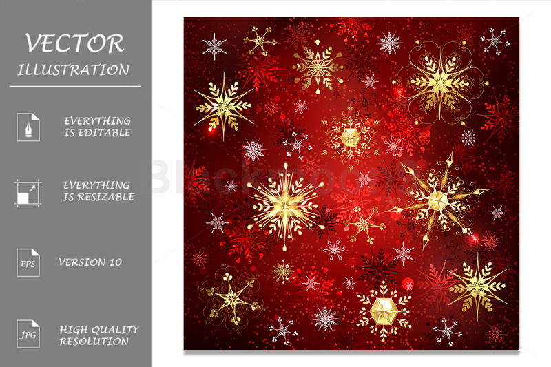 golden-snowflakes-on-red-background