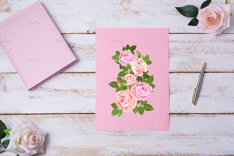blank-paper-sheet-mockup-with-roses
