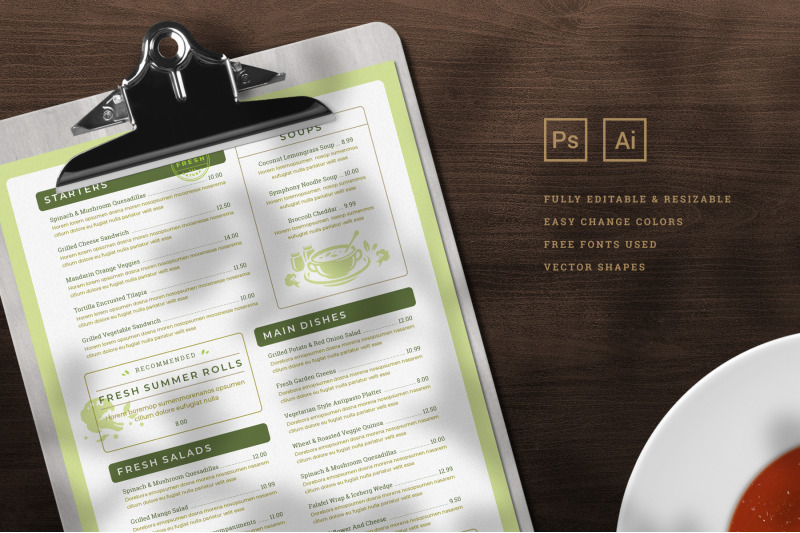 vegetarian-menu-template