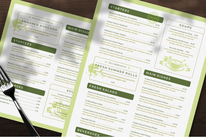 vegetarian-menu-template