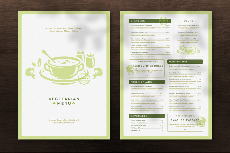 vegetarian-menu-template