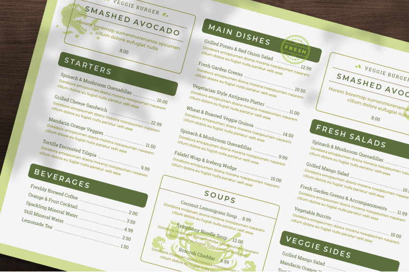 vegetarian-menu-template