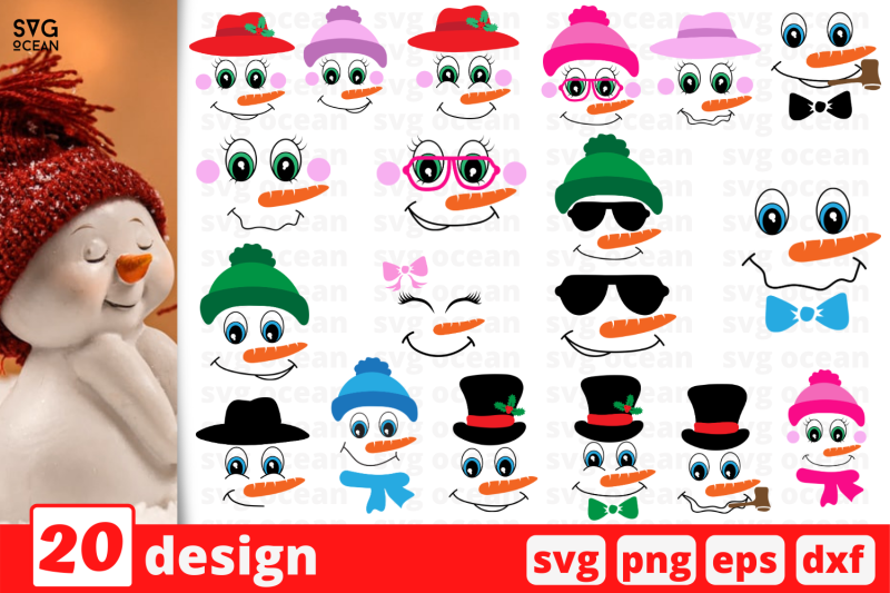 snowman-face-svg-bundle