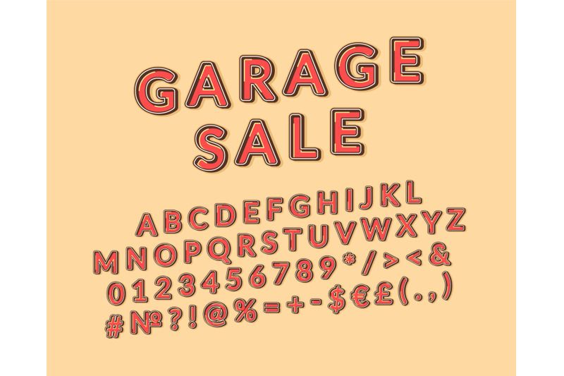 garage-sale-header-vintage-3d-vector-alphabet-set