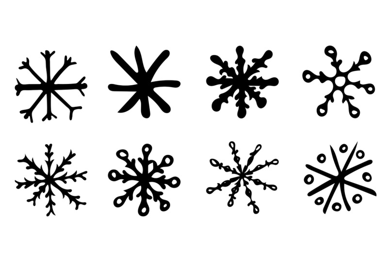 8-hand-drawn-doodle-snowflakes-png-design