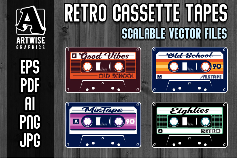 vintage-cassette-tapes-retro-audio-mixtape-vector-graphics