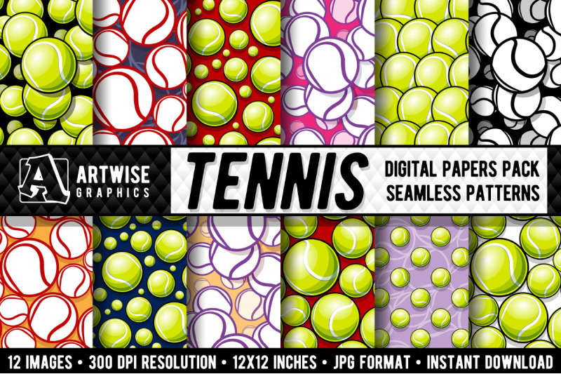tennis-balls-digital-paper-graphics-sports-balls-seamless-patterns