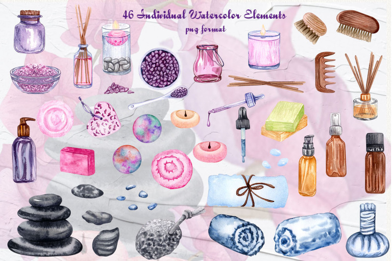 spa-objects-watercolor-clipart