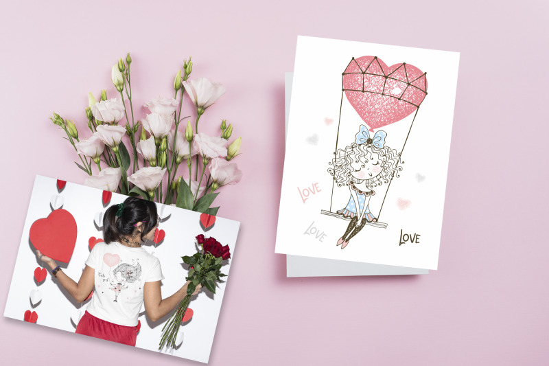 funny-valentine-card-valentines-digital-clipart-cute-girls