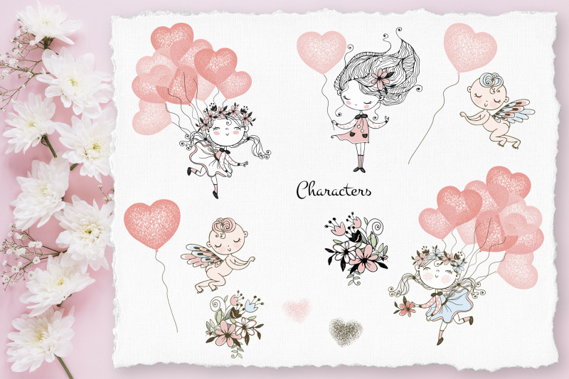 funny-valentine-card-valentines-digital-clipart-cute-girls