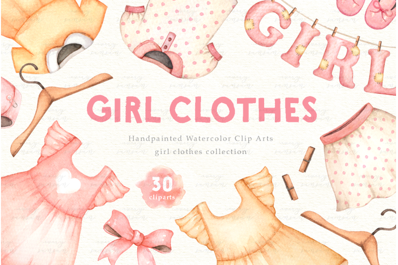girl-clothes-watercolor-clip-arts