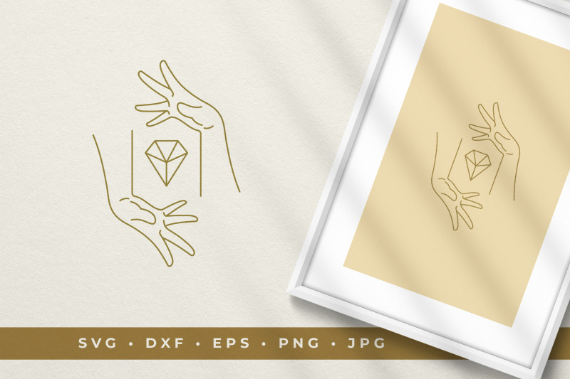 crossed-hands-with-diamond-line-art-graphic-style-vector-illustration