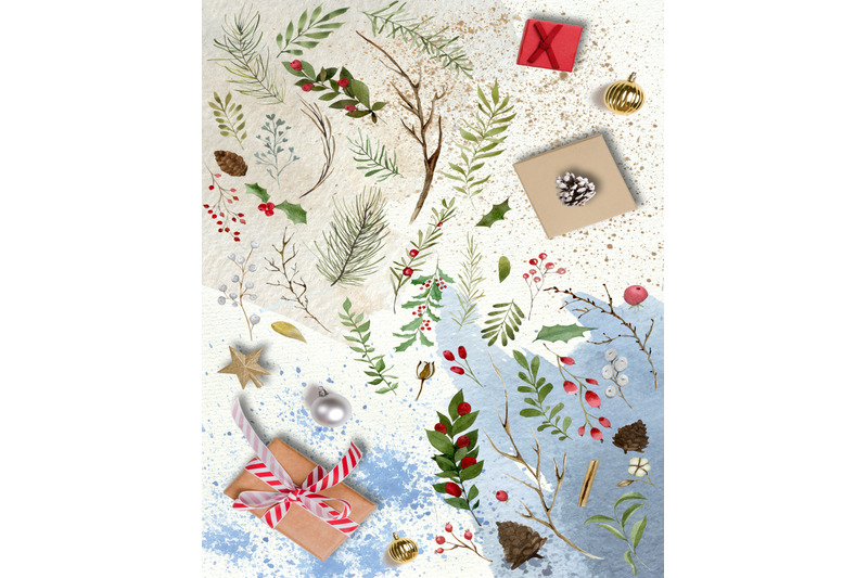 good-new-year-spirit-watercolor-set-with-elements-patterns-wreaths