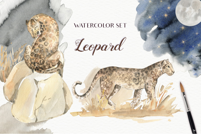 leopard-watercolor-set