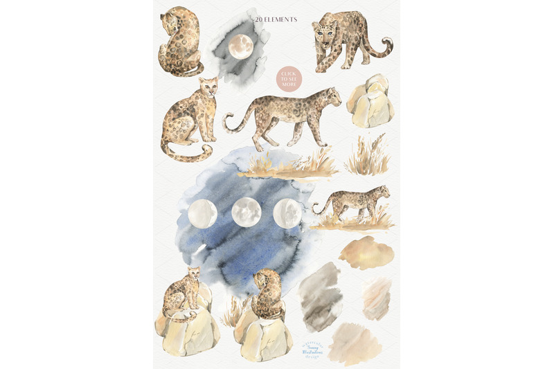 leopard-watercolor-set