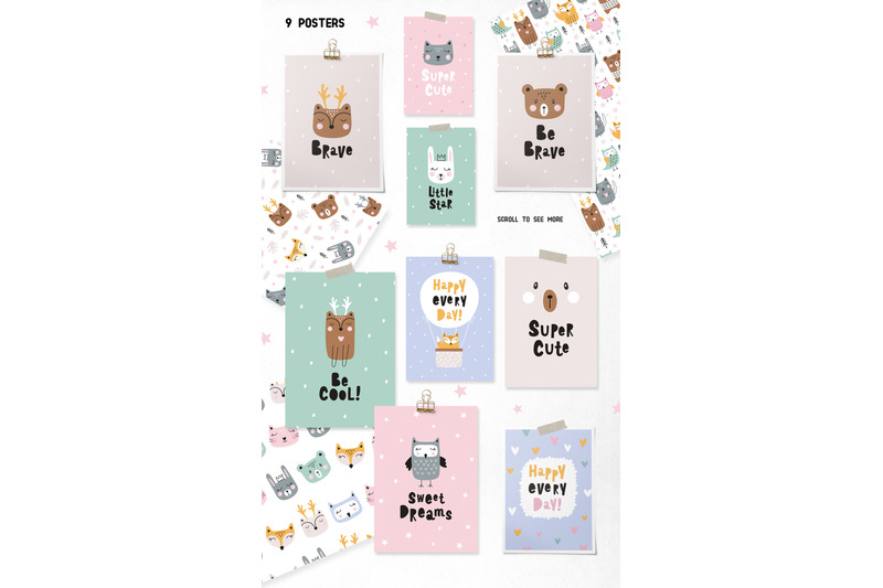 set-cute-animals-posters-planner