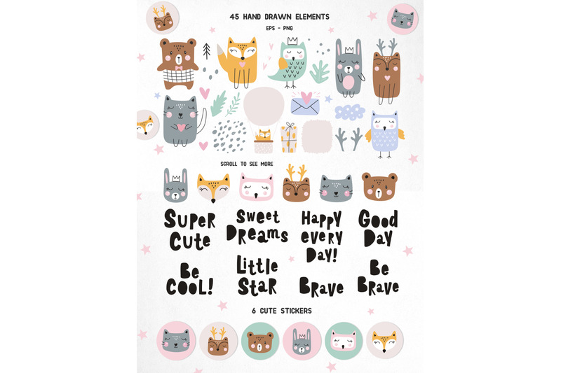 set-cute-animals-posters-planner