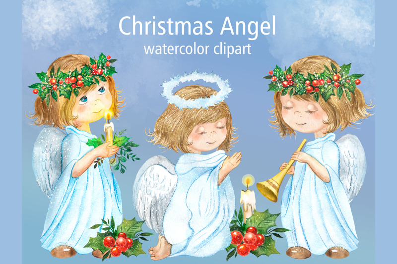 christmas-angel-watercolor-clipart-girls-dressed-as-an-angel