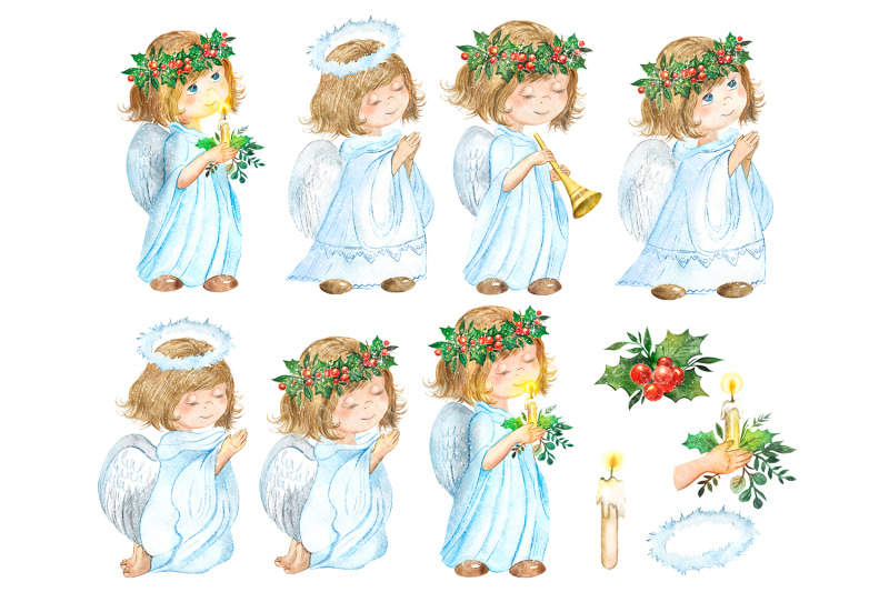 christmas-angel-watercolor-clipart-girls-dressed-as-an-angel