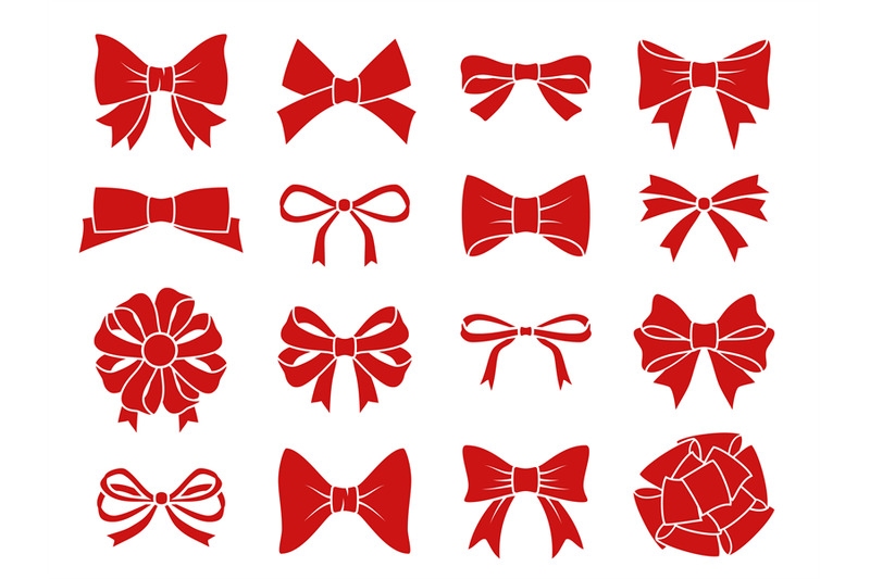 decorative-bow-set-red-gift-bows-silhouettes-satin-ribbons-for-prese