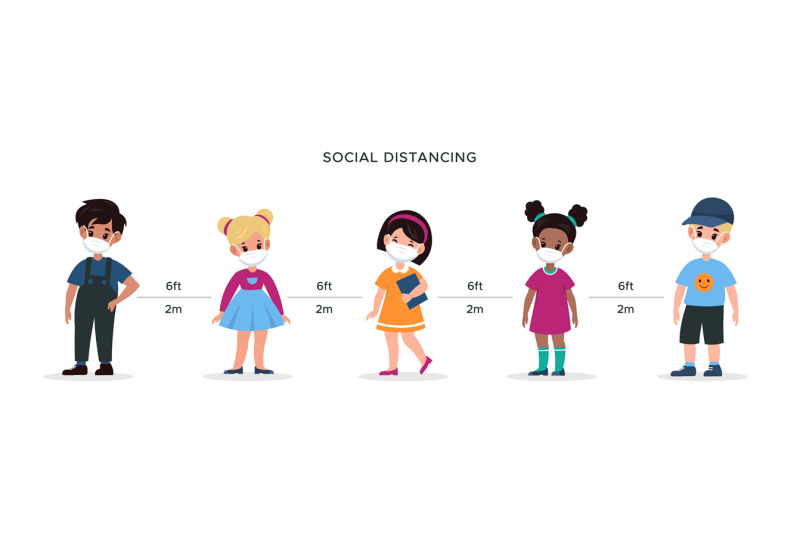 social-distance-back-to-school-kids-wearing-masks-and-safe-distancing