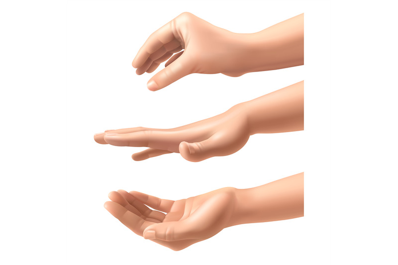 realistic-hands-woman-various-gestures-hand-holding-extrusion-and-pr