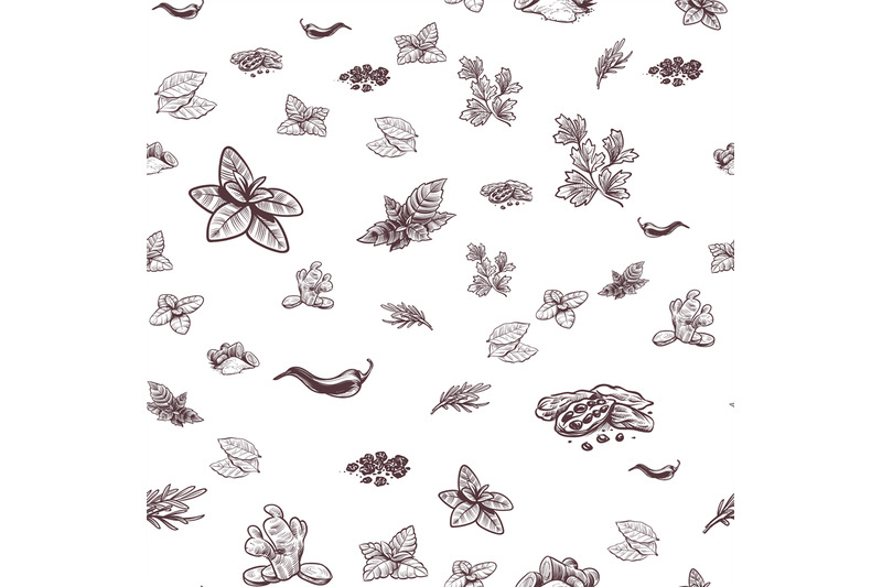 herbs-and-spices-seamless-pattern-hand-drawn-ginger-chilli-and-black