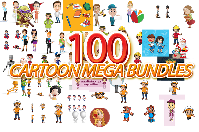 extra-bundles-100-cartoon-mascot-mega-pack