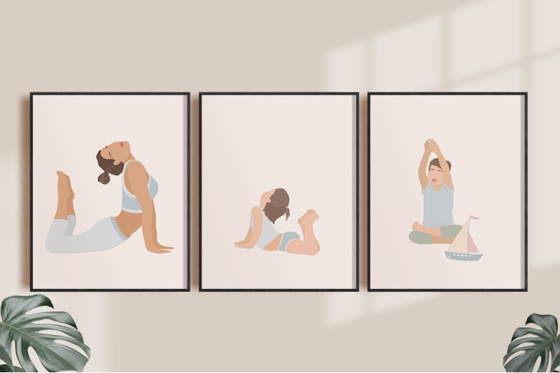 Family Yoga Illustration Set By Moving Parallels | TheHungryJPEG