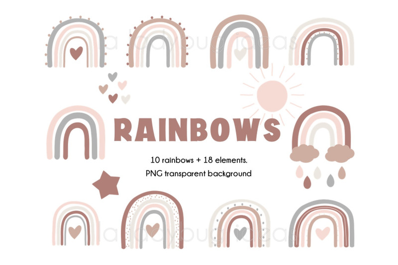 rainbows-in-neutral-colors-clip-art-collection