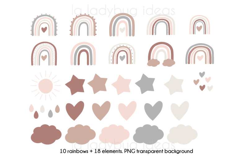 rainbows-in-neutral-colors-clip-art-collection
