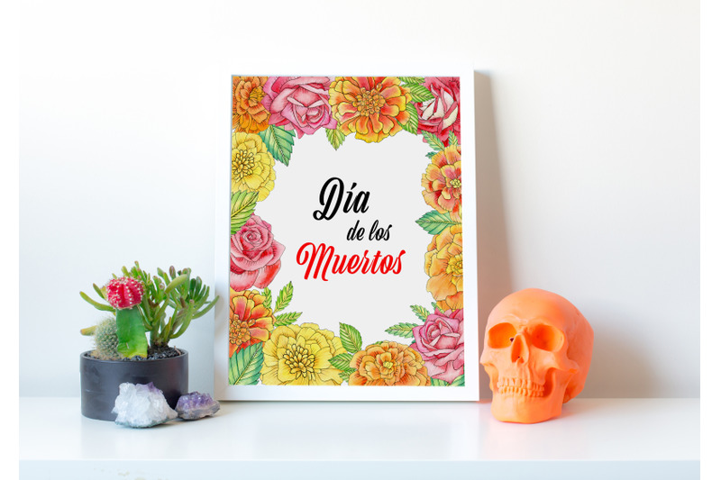 watercolor-mexican-floral-arrangements-clipart-el-da-de-muertos