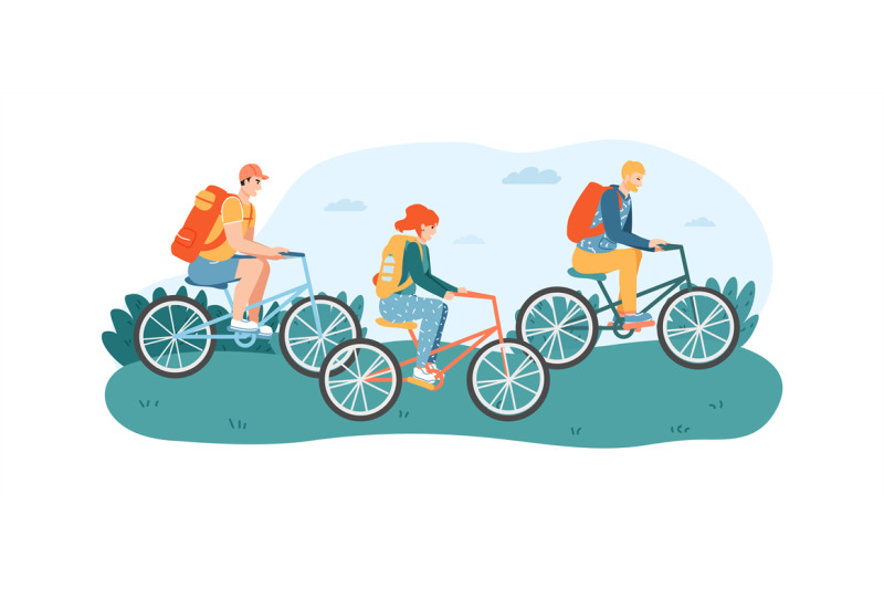 woman-and-men-friends-riding-bicycles-in-park-or-lawn-female-male-ch