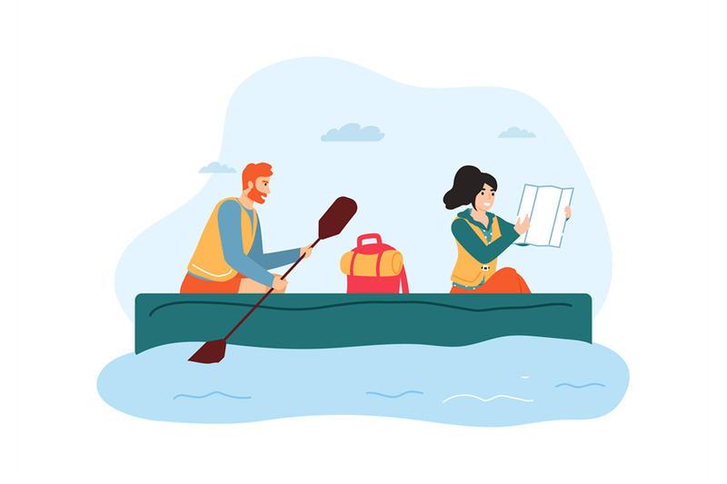 woman-and-man-traveling-on-boat-guy-holding-paddle-and-rowing-girl-l