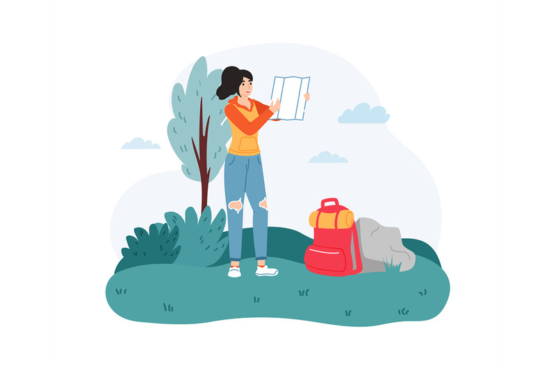 woman-traveler-exploring-map-outside-female-hiker-searching-direction