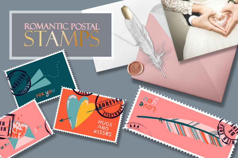 postage-stamps-romantic-for-valentine-039-s-day