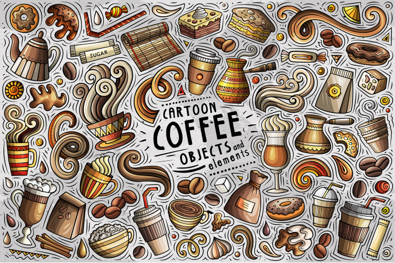 266-coffee-cartoon-objects-set