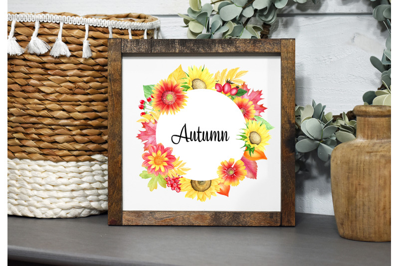 watercolor-fall-arrangements-clipart-frames-with-leaves-and-flowers