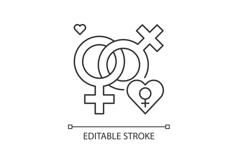 lesbian-relationship-symbol-pixel-perfect-linear-icon