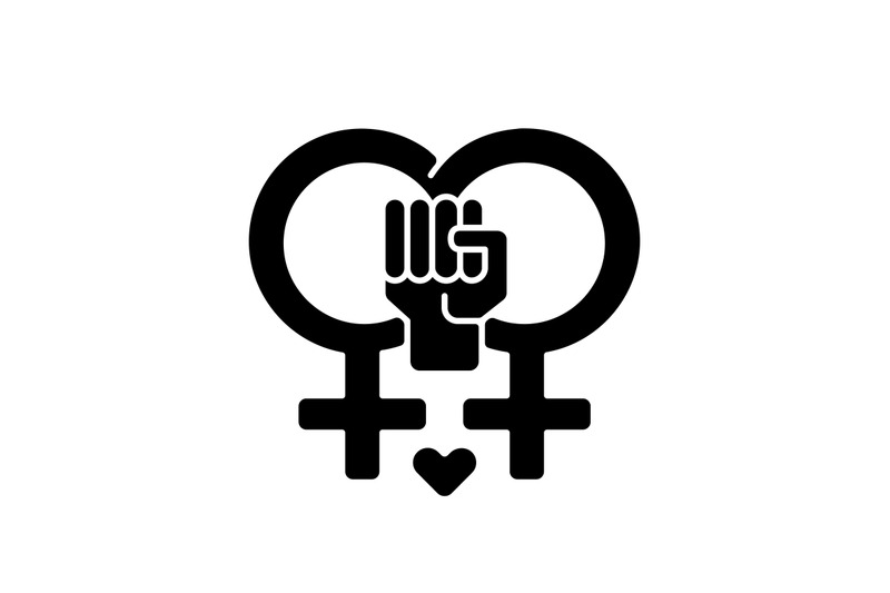 lesbian-feminism-black-glyph-icon