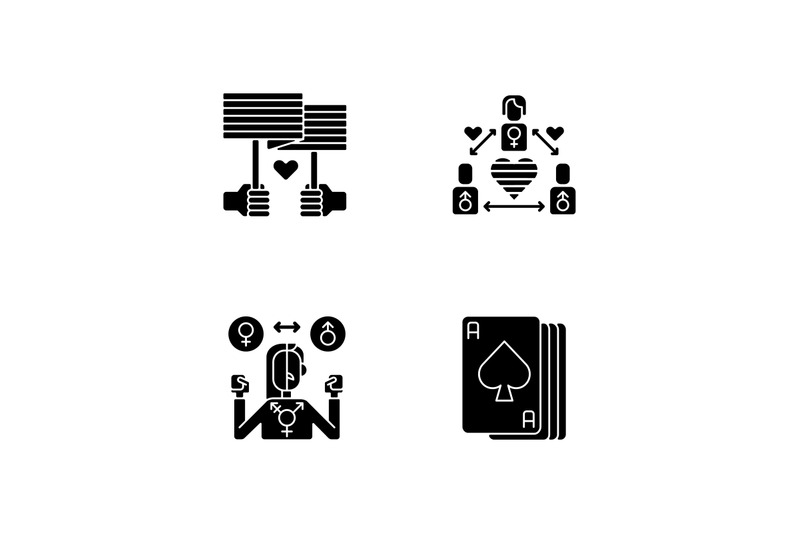 partner-choice-black-glyph-icons-set-on-white-space
