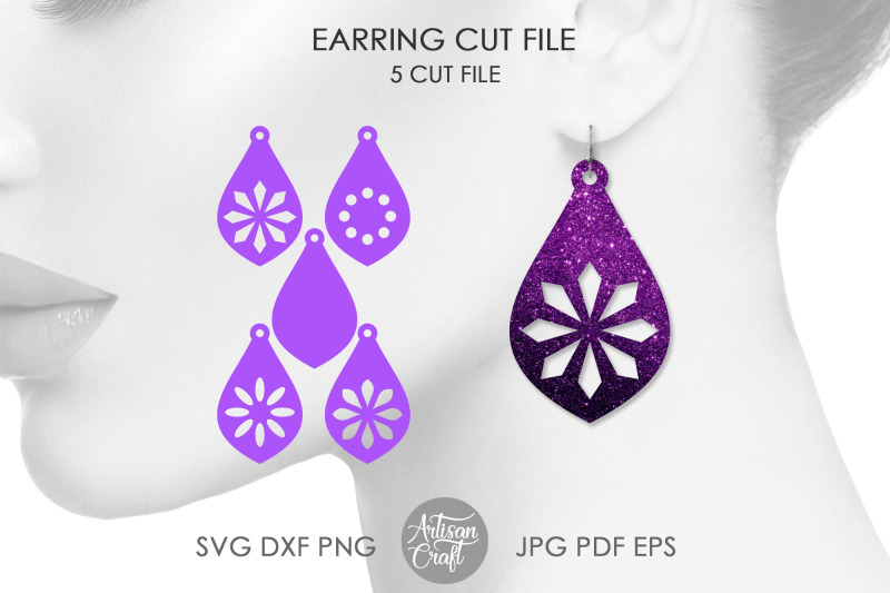 Teardrop earrings SVG Cut File Cricut Explore