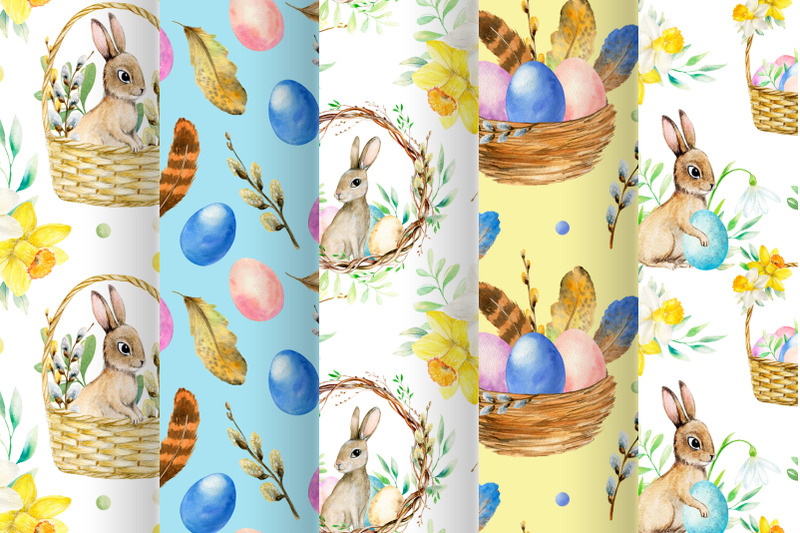 watercolor-happy-easter-digital-paper-pack-spring-seamless-pattern