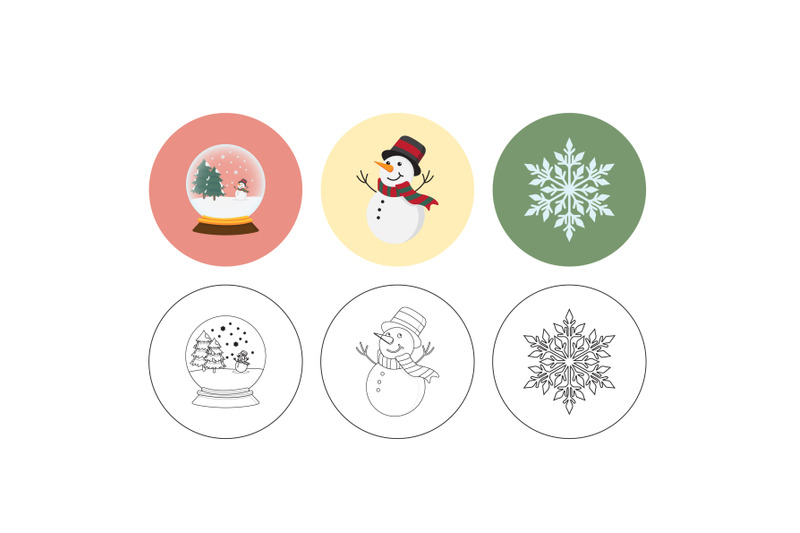 christmas-snowman-fill-outline-bundle