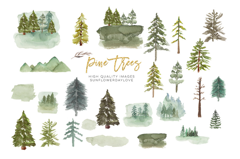 watercolor-pine-tree-clipart-fir-evergreen-tree-clipart