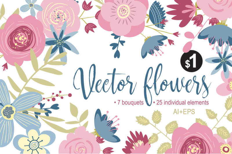 gentle-vector-flowers-elements-amp-bouquets